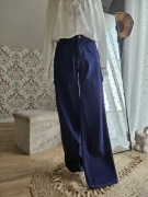 Spodnie jeansowe  damskie wide leg Pull&Bear ciemny granat r. M/S