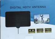 Cyfrowa płaska wewnętrzna antena TV ze wzmacniaczem 