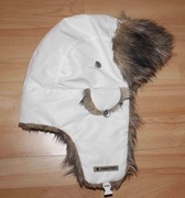 BIG STAR czapka zimowa uszatka biała futerko M