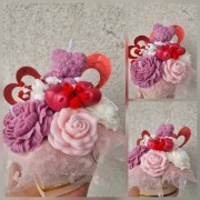 Flowerbox ze świec na walentynki 