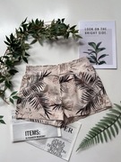 Bawełniane szorty w optyce lnu stan idealny floral print cotton