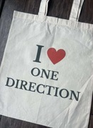 Torba tote bag one direction beige pink bawełna cotton bawełniana