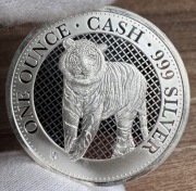 Srebrna moneta 1oz Tygrys 2019 Ag 999 Św.Helena