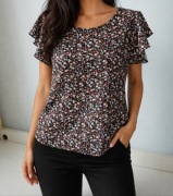 Bluzka elegancka kwiaty kwiatki floral L 