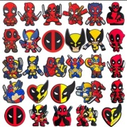 Nowy zestaw przypinki do butów crocs charms 28 szt Deadpool i Wolverine 