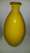 Wazon flakon szkło vintage PRL żółty