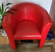 Skórzany fotel klubowy czerwony 