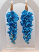 Kolczyki kwiaty chabrowe handmade stal chirurgiczna długie lekkie