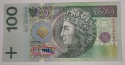 ! UNC- / Stan 1-, Seria ET 1994, 100 zł / PLN, Seria 1994 Rzadka w UNC- !