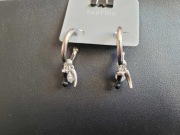 Srebrne okrągłe kolczyki z zawieszkami PARFOIS