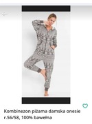 Kombinezon piżama damska onesie r.56/58, 100% bawełna 