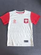 116 122 T-shirt Polska piłka nożna PZPN biała Koszulka kibica Bluzka