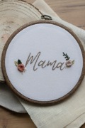 Tamborek haftowany - haft prezent rękodzieło MAMA