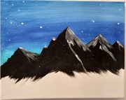 Obraz pejzaż górski ręcznie malowany