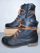 Granatowe botki Rieker ocieplane