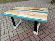 Stolik kawowy dębowy z żywicą epoksydową