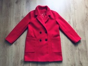 Płaszcz damski, klasyczny, czerwony, rozm. M.