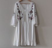 Bonprix krótka  sukienka  haftowana  46 boho bohemian style 