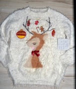 350*  TU  Świąteczny sweter włochaty jelonek 4 lat_ 104 cm