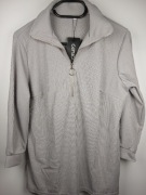 Bluzka damska M szara prążkowana zamek dekolt stójka casual basic