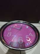 Zegar tęczowy różowy ładny dokładny + bateria!