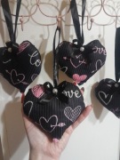 Nowa zawieszka Serduszko 12cm+wstążka Wzór miłosny, serca, love