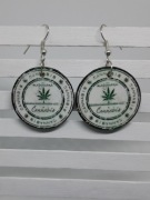 Kolczyki Cannabis decoupage koła 3cm grafika konopia lekkie Handmade