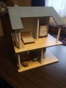 Drewniany Domek Dla LALEK piękny z Mebelkami