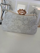 Torebka wieczorowa - Srebrna z brokatem