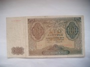 POLSKA BANKNOT 100 zł 1941 r.  seria A   Ciekawy Numer