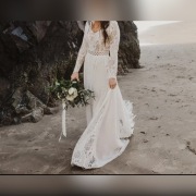 Suknia ślubna Boho retro rustykalna r. 38