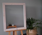 Piękne, duże lustro - rama naturalne drewno.