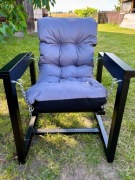 Fotel bujany loftowy stalowy