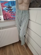 46 XXXL BPC Selection 97% bawełniane niebieskie Spodnie we wzór łańcuchów