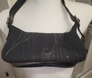 Elegancka mała torebka czarna z brokatem