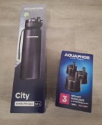 Czarna butelka filtrująca Aquaphor + 4 wkłady,  filtry 