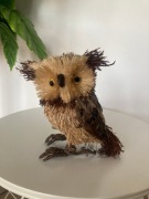 Sowa ozdoba naturalne materiały RĘKODZIEŁO