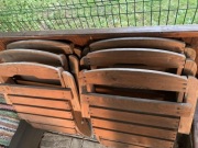 Zestaw drewnianych składanych mebli ogrodowych