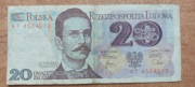 Banknot 20 zł z 1982r, Seria AT