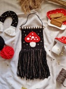 Makatka muchomorek, rękodzieło, dekoracja na ścianę