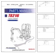 Takeuchi TB216 Compact Excavator Parts Manual Katalog części