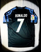 M) Cristiano Ronaldo #7 Real Madrid Vintage Czarna Jersey La Liga 2016/2017