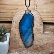 Wisior/zawieszka kamień naturalny Agat Niebieski vintage