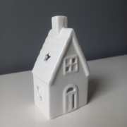 DOMEK ŚWIECZNIK LAMPION BIAŁY NA TEALIGHT  OZDOBA