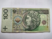 Banknot 100 zł 1994 r. bardzo rzadka seria HX 