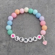 Bransoletka imię imienna z imieniem koraliki zawieszka 