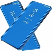 Etui FTRONGRT OnePlus 10T, lustrzana klapka, auto on/off, niebieskie