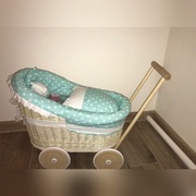 Wózek dla lalek z wikliny