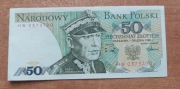 Banknot 50 zł z 1988r, Seria HW Stan!!!