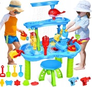 3-poziomowy stolik z piaskiem i wodą dla dzieci do zabawy na zewnątrz